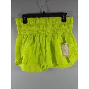 No Comment Junior's Nylon Athletic Shorts Neon Green Med NEW Activewear